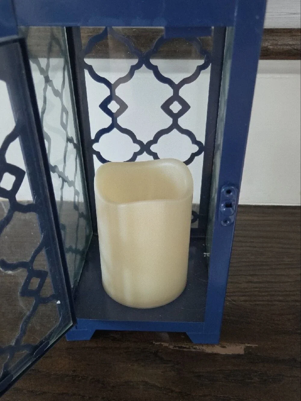 Live Inspired Navy Decorative Metal Lantern